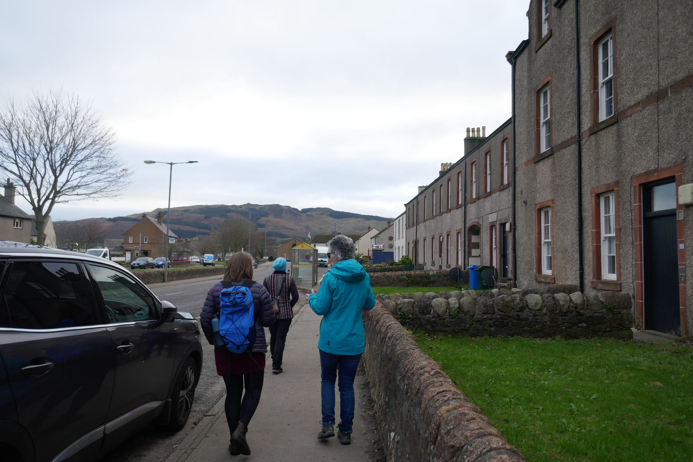 Climate Action Towns project team walks around Campbeltown with locals.