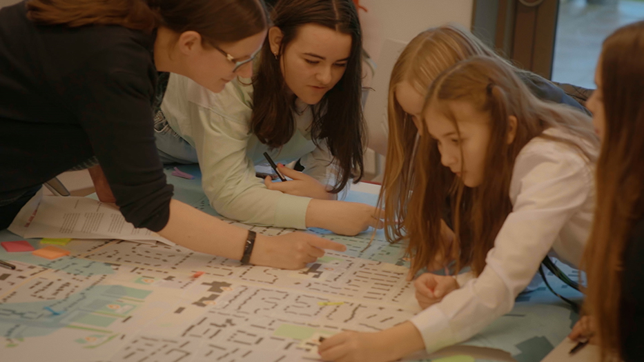 Young people of Blackburn at a Climate Action Towns mapping workshop.